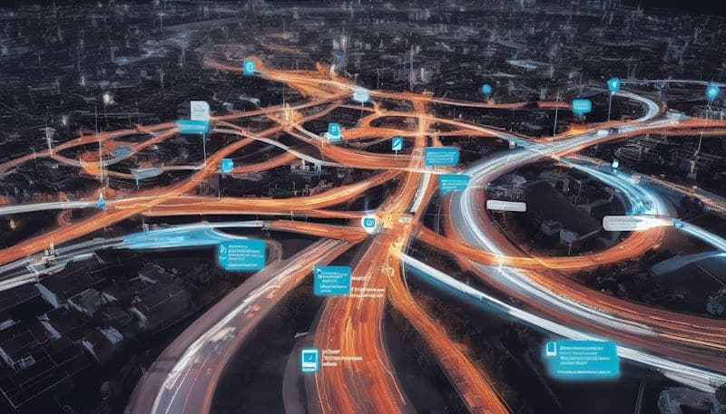 Digitalisierung-Roadmap illustriert anhand eines Daten-Highways.